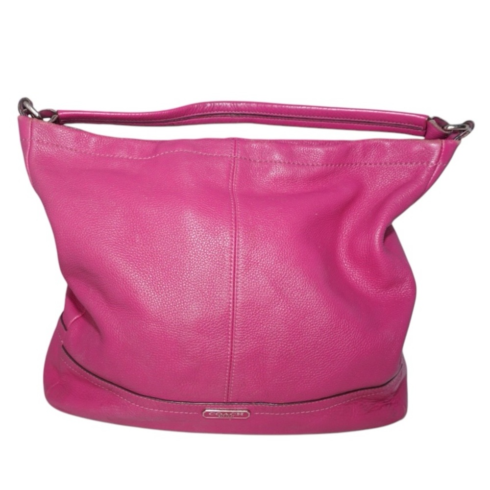 Coach Pink Park Pebble Leather Hobo Bag Magenta Fuchsia F23293 - Picture 2 of 16